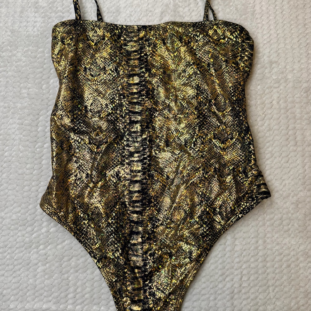 Dippin' Daisy's Metallic Snake Print One Piece - Picture 3 of 9
